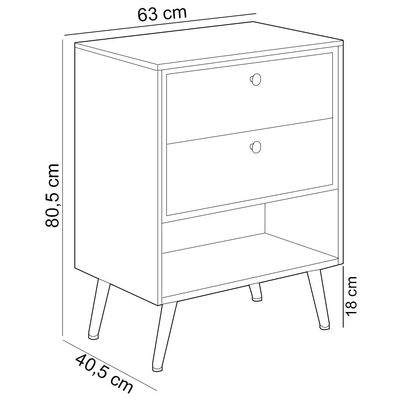 Balcão Gabinete Para Banheiro Com Pés 60cm Lionel B06 Branco Nogal - Lyam Decor