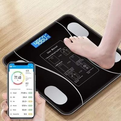 Balança de Bioimpedância com Bluetooth e APP inteligente Meça Gordura, Peso e Massa Muscular