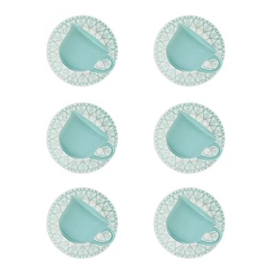 Xícara de chá com Pires Estampa Donna Mandala 180ml 6 Unidades - Biona 091082