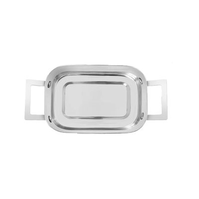Travessa Mini Alça Inox Couvert Servir Entradas Buffet 1,1L