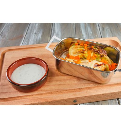 Travessa Mini Alça Inox Couvert Servir Entradas Buffet 1,1L