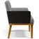 Poltrona Decorativa Sala Estar Recepção Beatriz W01 Linho Cinza Escuro Couríssimo Preto - Lyam Decor