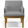 Poltrona Decorativa Sala Estar Recepção Beatriz W01 Linho Cinza Escuro Couríssimo Preto - Lyam Decor
