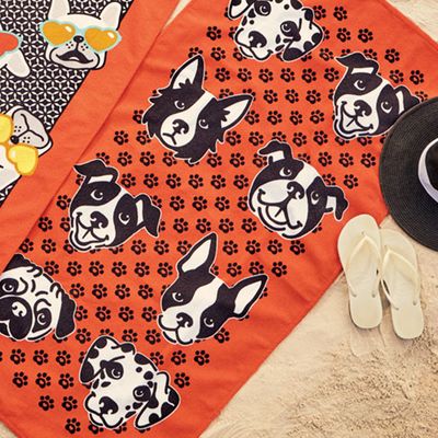 Toalha de Praia Lepper Best Friends Cachorros 70cmx140m Laranja