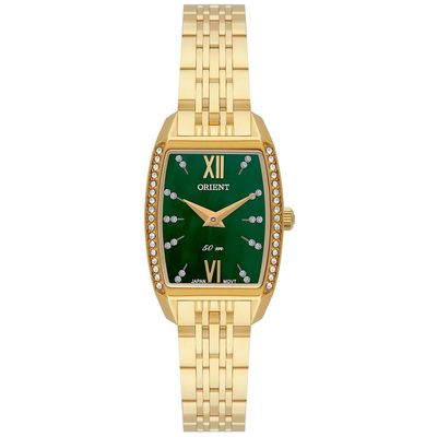 Relógio Orient Feminino Ref: Lgss0069 E3kx Retangular Dourado