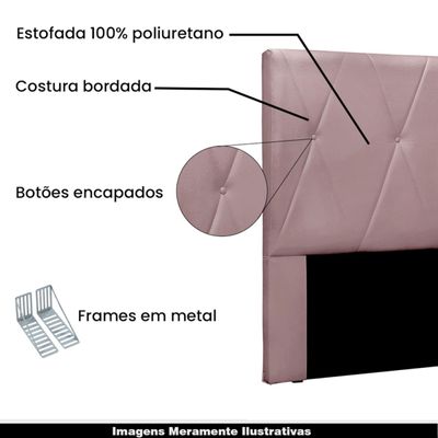 Cabeceira Decorativa King Size 1,95M Yves Veludo Lilás - Gran Belo
