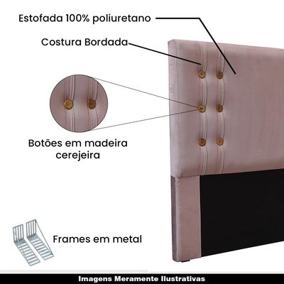 Cabeceira Decorativa Queen Size 1,60M Kors Veludo Lilás - Gran Belo