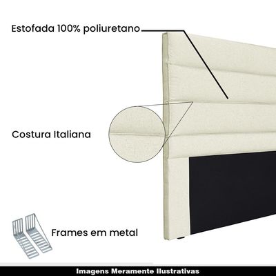 Cabeceira Decorativa King Size 1,95M Guess Linho Natural - Gran Belo