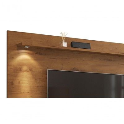 Rack Com Painel Aspen 2.2 Madeiro Canela Com Off White - Moveisaqui