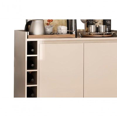 Buffet Aparador Com Adega Retrô Wine 2 Portas Off White - Moveisaqui