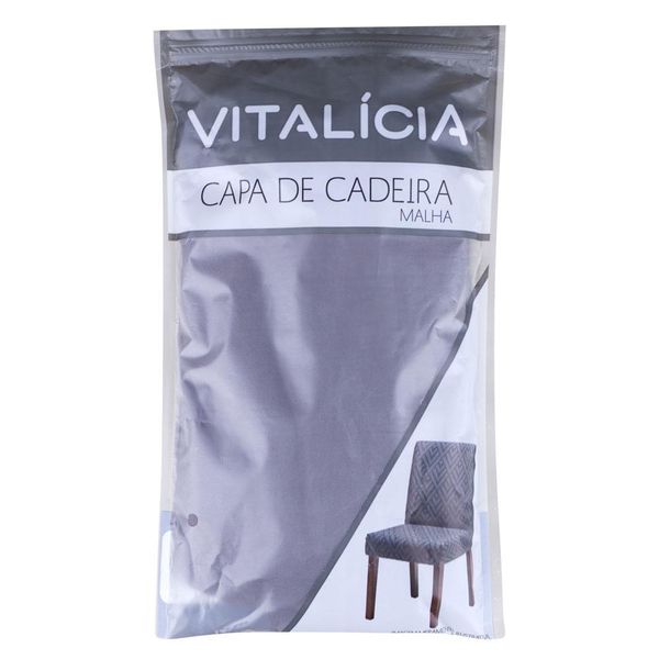 Capa para Cadeira Malha Lisa Vitalícia Bella Janela Cinza Escura Cinza