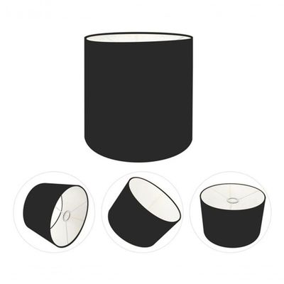 Cúpula Abajur E Luminária Cilíndrica Vivare Cp-7005 ø18x18cm - Bocal Nacional Preto