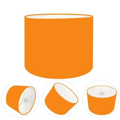 Cúpula Abajur E Luminária Cilíndrica Vivare Cp-7012 ø30x25cm - Bocal Nacional Laranja
