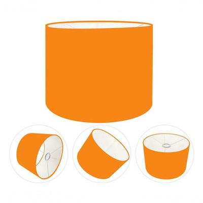 Cúpula Abajur E Luminária Cilíndrica Vivare Cp-7012 ø30x25cm - Bocal Nacional Laranja