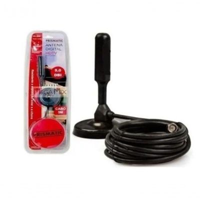 Antena Digital Hdtv Interna /Externa Cabo 5 Metros