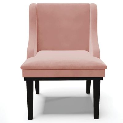 Kit 2 Cadeiras Decorativas Sala de Jantar Base Fixa de Madeira Firenze Veludo Rosê/Preto G19 - Gran Belo