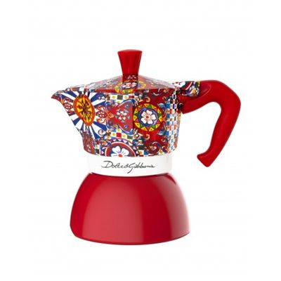 CAFETEIRA BIALETTI MOKA EXPRESS DOLCE & GABBANA DE INDUÇÃO SERVE 4 XÍCARAS VERMELHO 10010508