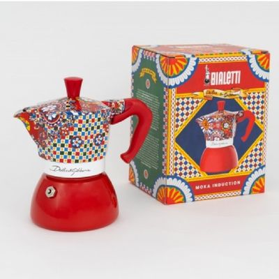 CAFETEIRA BIALETTI MOKA EXPRESS DOLCE & GABBANA DE INDUÇÃO SERVE 4 XÍCARAS VERMELHO 10010508