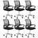 Kit 6 Cadeiras De Rodízios Tok Escritório Home Office