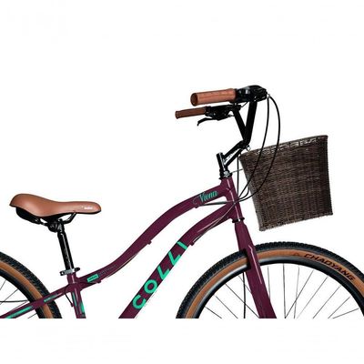 Bicicleta Viena Aro 29 Freio Disco 21v Com Cestão Colli Cor Bronze Tamanho Do Quadro 17 Roxo