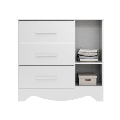 Comoda Popy Retro 1 Porta 3 Gavetas - Moveis Peroba Branco Brilho