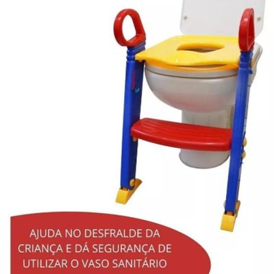 Troninho Redutor Assento Infantil Vaso Sanitário Escada Pinico Portátil Ajustável Desfralde