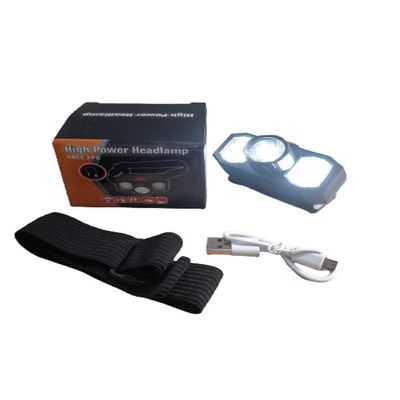Lanterna Cabeca Triplo Led Recarregavel Usb 3 Lampadas Farol Capacete Trilha Camping