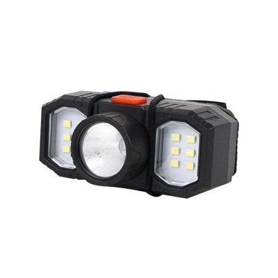 Lanterna Cabeca Triplo Led Recarregavel Usb 3 Lampadas Farol Capacete Trilha Camping