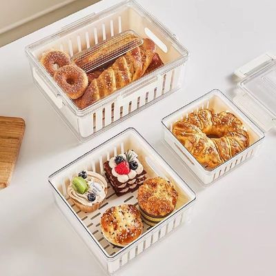 Kit 3 Potes Hermeticos Organizador Geladeira Fresh Box Cesta Escorredor Removivel Acrilico Marmita Frutas Legumes Alimen