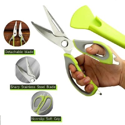 Tesoura Culinaria Multifuncoes 6 Em 1 Faca Descasca Corta Quebra Nozes Abre Garrafa Aco Inox Desmontavel Su