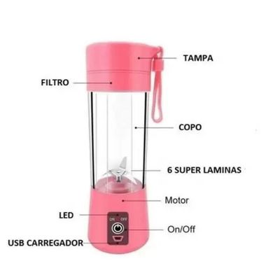 Mini Liquidificador Portátil Usb Recarregável Mixer (Azul)