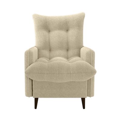 Poltrona De Amamentação Com Puff Montreal Suede Bege Matrix Boucle Bege