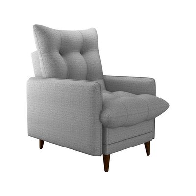 Poltrona De Amamentação Com Puff Montreal Suede Cinza Matrix Linho Milleniun Saturno Cinza