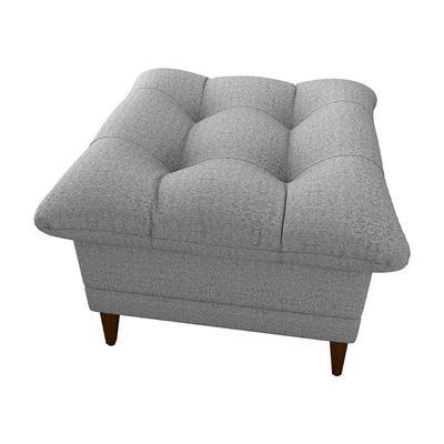Poltrona De Amamentação Com Puff Montreal Suede Cinza Matrix Linho Milleniun Saturno Cinza
