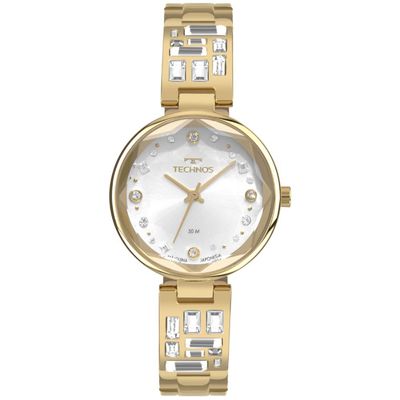 Relógio Technos Feminino Ref: 2036nav/1k Bracelete Dourado