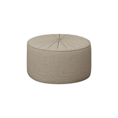 Puff Decorativo Sala De Estar Round Linho Bege - Gran Belo