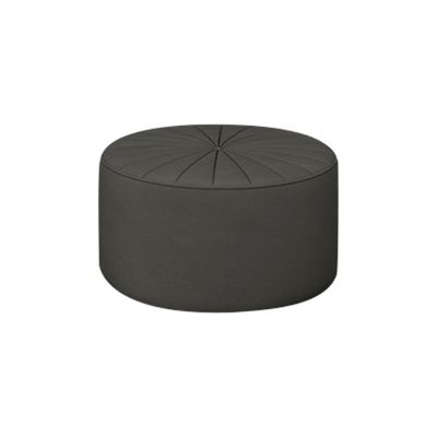 Puff Decorativo Sala De Estar Round Veludo Cinza - Gran Belo