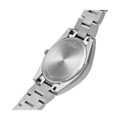 Relógio Bulova Feminino Ref:96p229 Slim Prateado Diamante