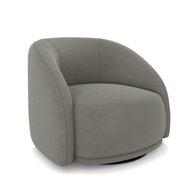 Poltrona Decorativa Jenny Base Giratória em Metal Preto Veludo Cinza G45 - Gran Belo