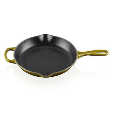PANELA SKILLET LE CREUSET REDONDA SIGNATURE COM ALÇA EM FERRO FUNDIDO 26CM CAMOMILLE 20182260070422