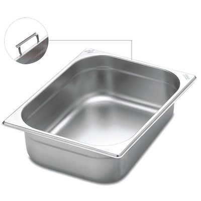 Cuba Tramontina 1/2 em Aço Inox com Alças Moveis Profundidade 100 mm - Aço 304