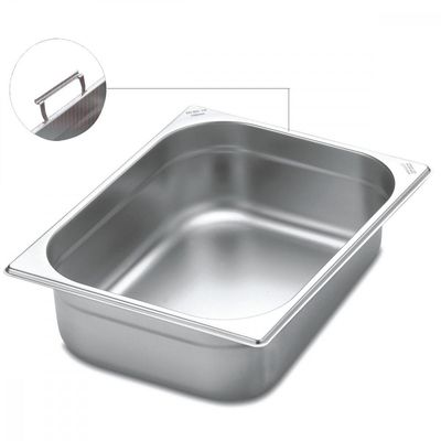 Cuba Tramontina 1/2 em Aço Inox com Alças Moveis Profundidade 100 mm - Aço 304