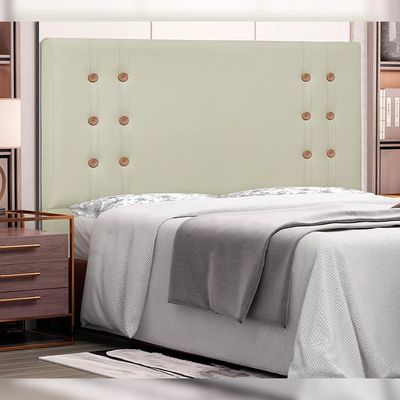 Cabeceira Decorativa Queen Size 1,60M Kors PU Marfim - Gran Belo