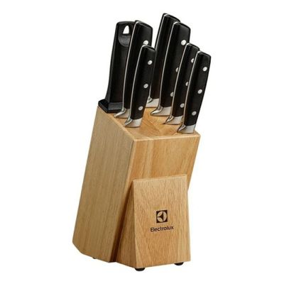 Conjunto de Facas Electrolux 8 Peças Inox Suporte de Madeira Preto