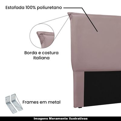 Cabeceira Decorativa King Size 1,95M Trento Veludo Lilás - Gran Belo