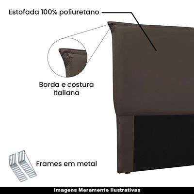 Cabeceira Decorativa King Size 1,95M Trento Veludo Marrom - Gran Belo