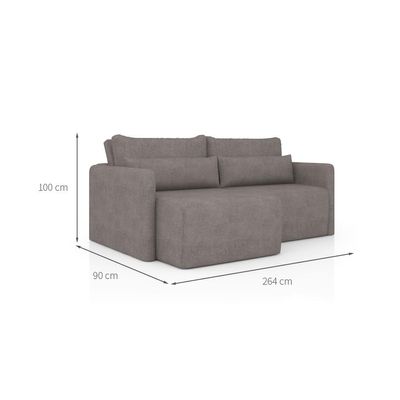 Sofá 4 Lugares Retrátil e Reclinável Bogotá Tellaio Rivera Cinza 264 cm