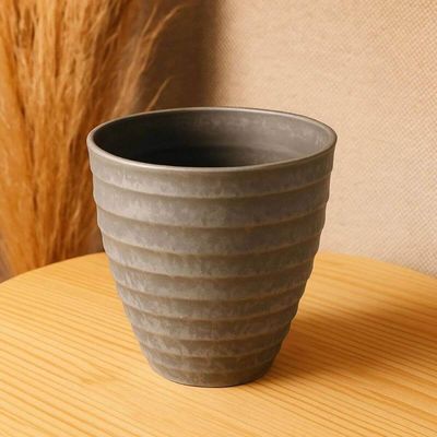 Kit 6 Vasos Cachepot para Flores Plantas 15x7cm Lyor Névoa Cinza Plástico Decoração Jardim Sala
