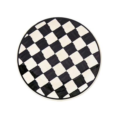Jogo 6 Pratos Sobremesa Cerâmica Oxford Unni Damas 20 Cm: Quadriculado
