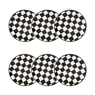 Jogo 6 Pratos Sobremesa Cerâmica Oxford Unni Damas 20 Cm: Quadriculado
